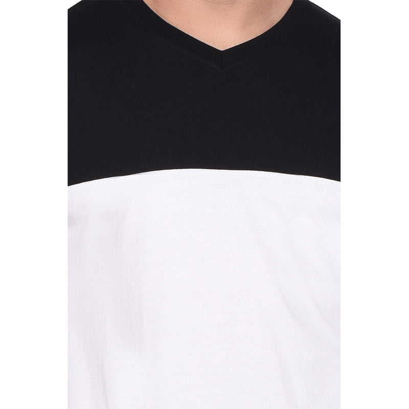 Men Solid V Neck Cotton Blend Grey T-Shirt
